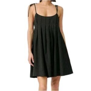 En Saison Jovie Babydoll Mini Dress Black Sz XS with Shoulder Tie Straps